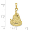 Gold Slice of Cake with Candle HAPPY BIRTHDAY Pendant