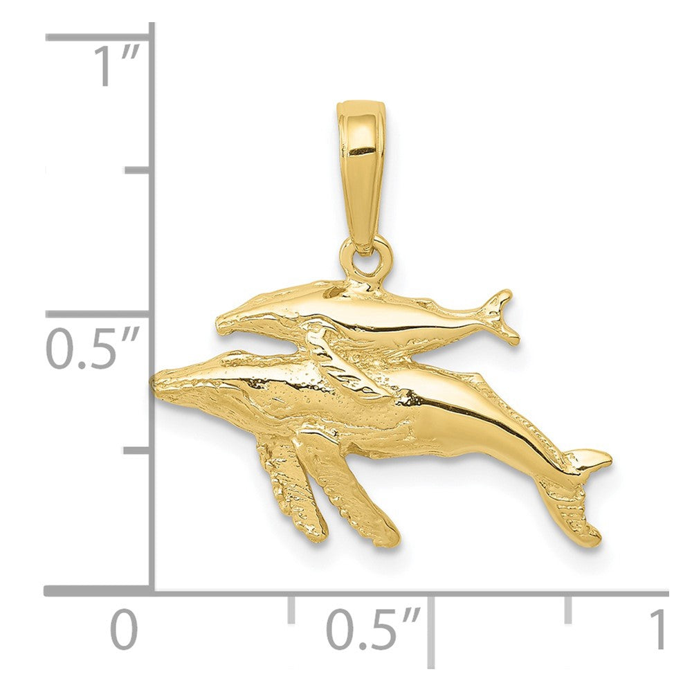 Gold Polished Whale Pendants