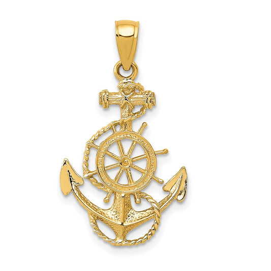 Gold Polished Anchor Pendants