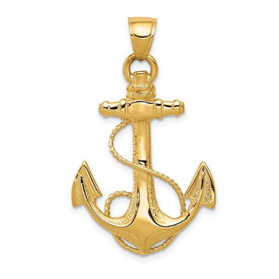 Gold Polished Anchor Pendants