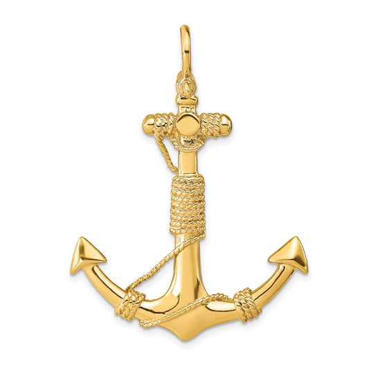 Gold Polished Anchor Pendants