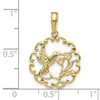 Gold Polished Hummingbird Pendants