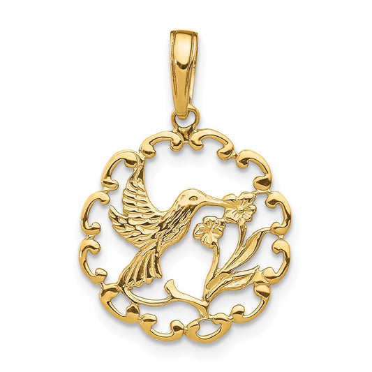 Gold Polished Hummingbird Pendants