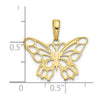 10K Butterfly Cut-out Pendant