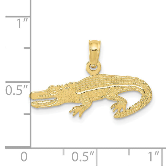 Gold Textured Alligator Pendant