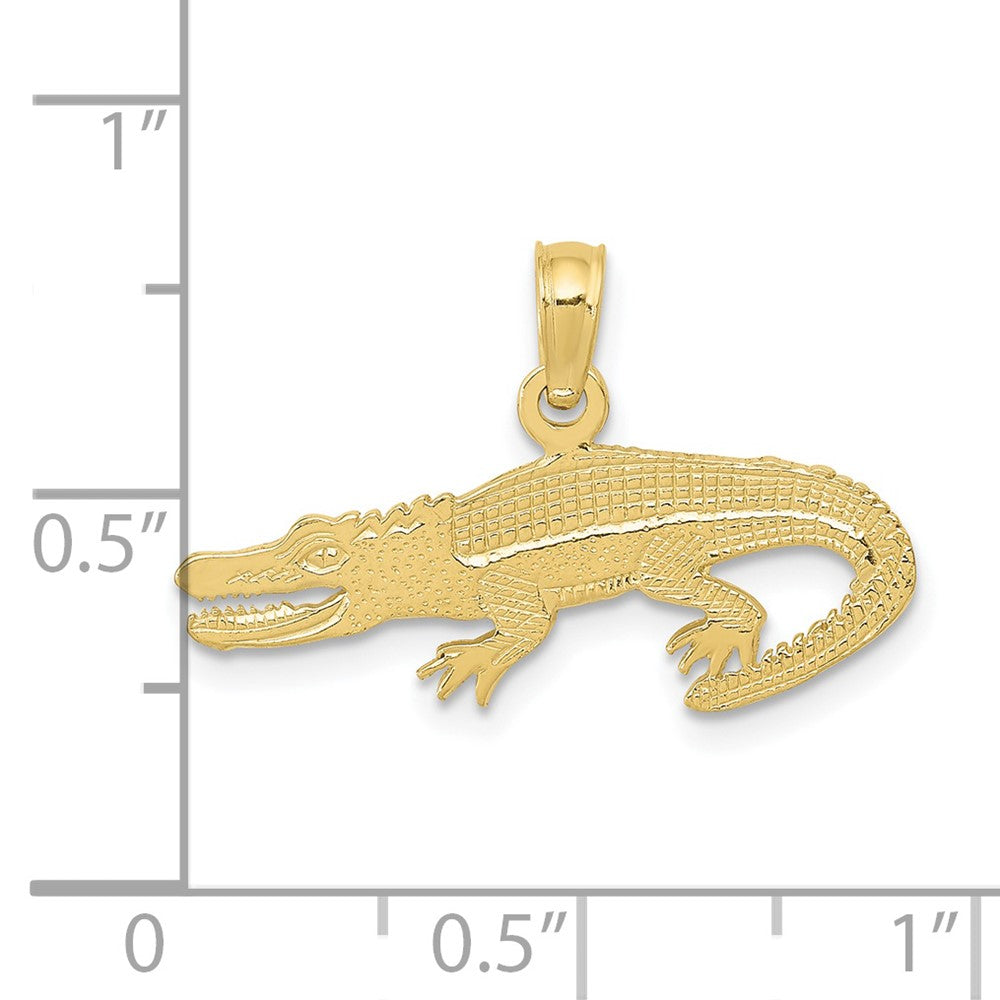 Gold Textured Alligator Pendant