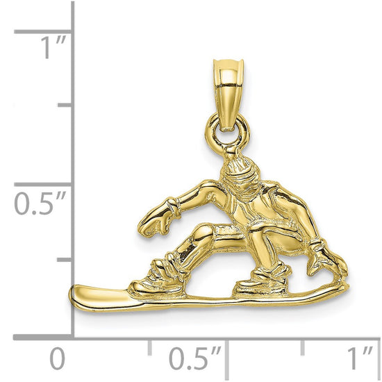 Gold Polished Snowboarding Pendants