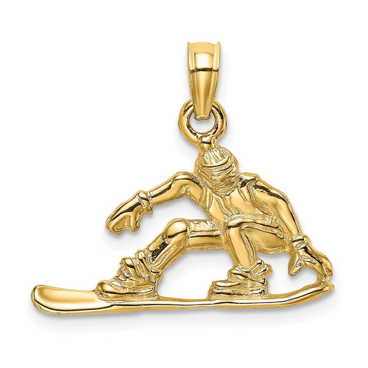 Gold Polished Snowboarding Pendants