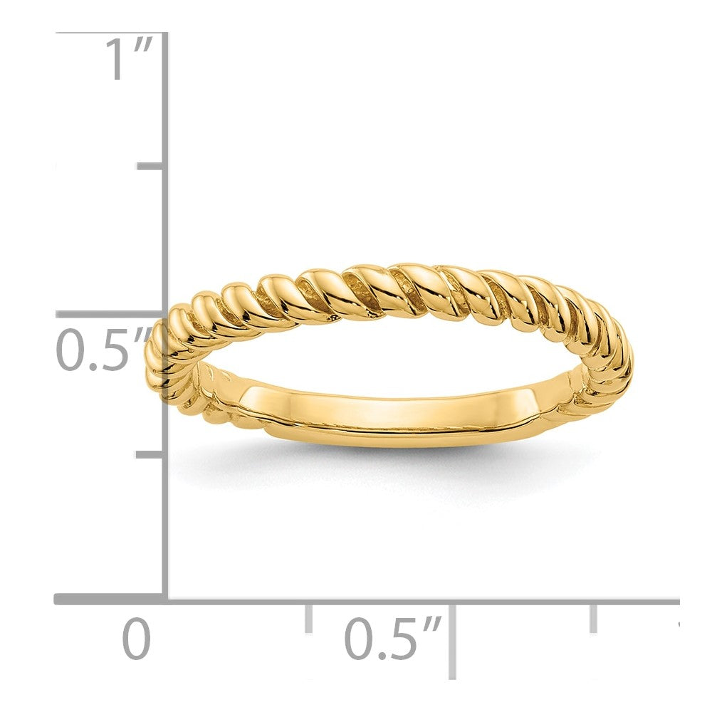 Gold Polished Twisted Band Ring