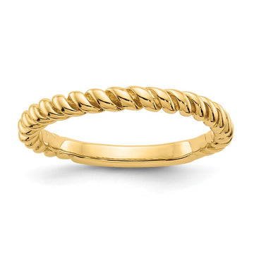 Gold Polished Twisted Band Ring