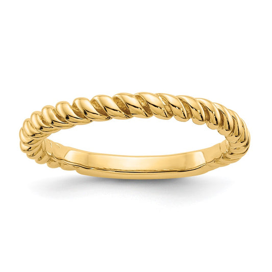 Gold Polished Twisted Band Ring