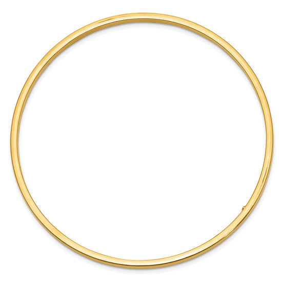 10k 3mm Polished Square Tube Slip-on Bangle