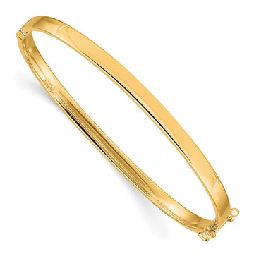 Gold Polished Flat Hinged Bangles