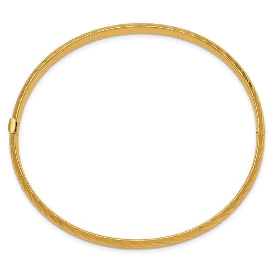 10k 3/16 Textured Hinged Bangle