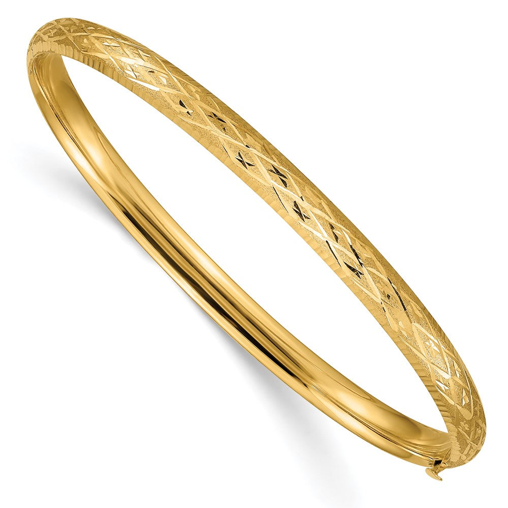 Gold Diamond-Cut Fancy Hinged Bangles