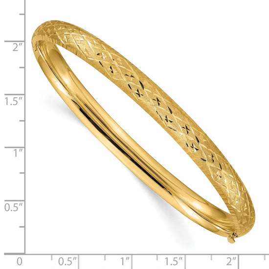 Gold Diamond-Cut Fancy Hinged Bangles