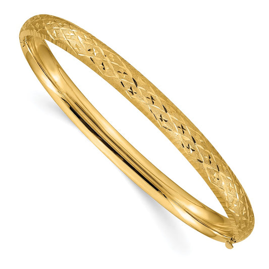 Gold Diamond-Cut Fancy Hinged Bangles