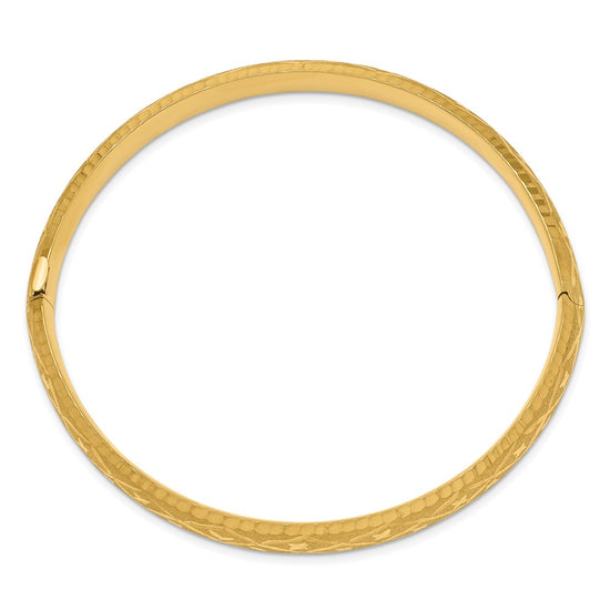 Gold Diamond-Cut Fancy Hinged Bangles