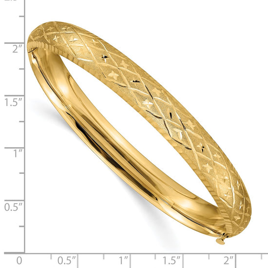 Gold Diamond-Cut Fancy Hinged Bangles