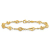 10k Polished and Lasered Spiral Link 7.25in Bracelet