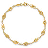 10k Polished and Lasered Spiral Link 7.25in Bracelet