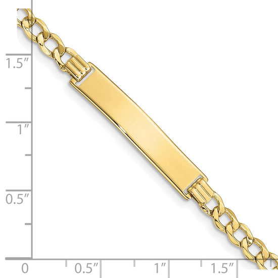 10k Semi-solid Curb Link ID Bracelet