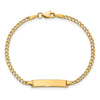 10k Polished Semi-Solid Chain/Solid Plate Cuban Link 20x4.5mm Plate 5.5 inch Baby/Child ID Bracelet