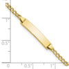 10k Polished Semi-Solid Chain/Solid Plate Cuban Link 20x4.5mm Plate 5.5 inch Baby/Child ID Bracelet