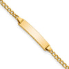 10k Polished Semi-Solid Chain/Solid Plate Cuban Link 20x4.5mm Plate 5.5 inch Baby/Child ID Bracelet