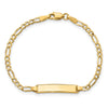 10k Polished Semi-Solid Chain/Solid Plate Figaro Link 20x4mm Plate 7 inch ID Bracelet