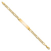 10k Semi-solid Figaro Link ID Bracelet