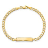 10k Polished Semi-Solid Chain/Solid Plate Cuban Link 23.5x4.5mm Plate 5.5 inch Baby/Child ID Bracelet