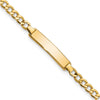 10k Polished Semi-Solid Chain/Solid Plate Cuban Link 23.5x4.5mm Plate 5.5 inch Baby/Child ID Bracelet
