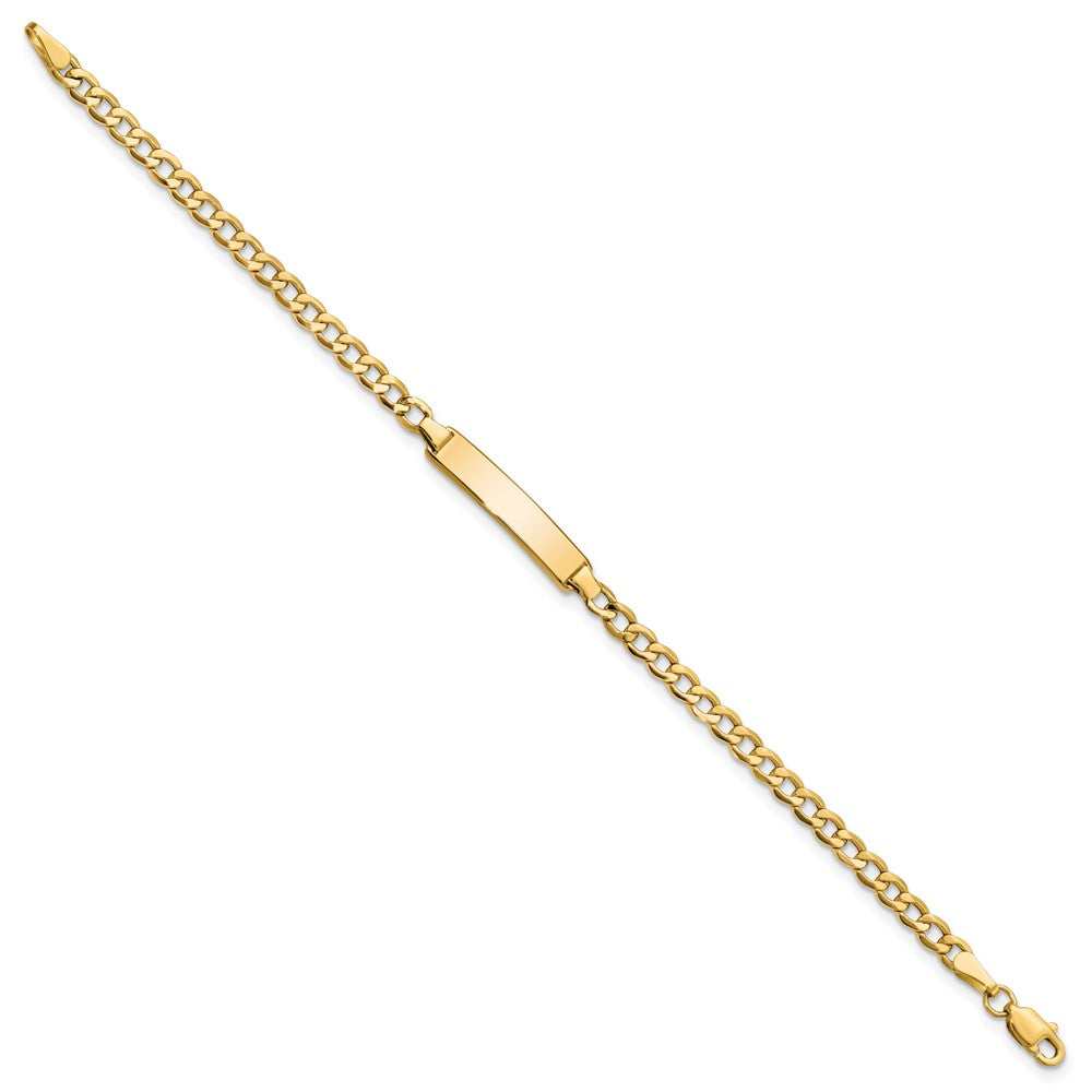 10k Polished Semi-Solid Chain/Solid Plate Cuban Link 23.5x4.5mm Plate 6 inch Baby/Child ID Bracelet