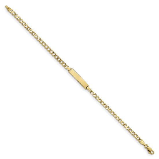 10k Semi-solid Curb Link ID Bracelet