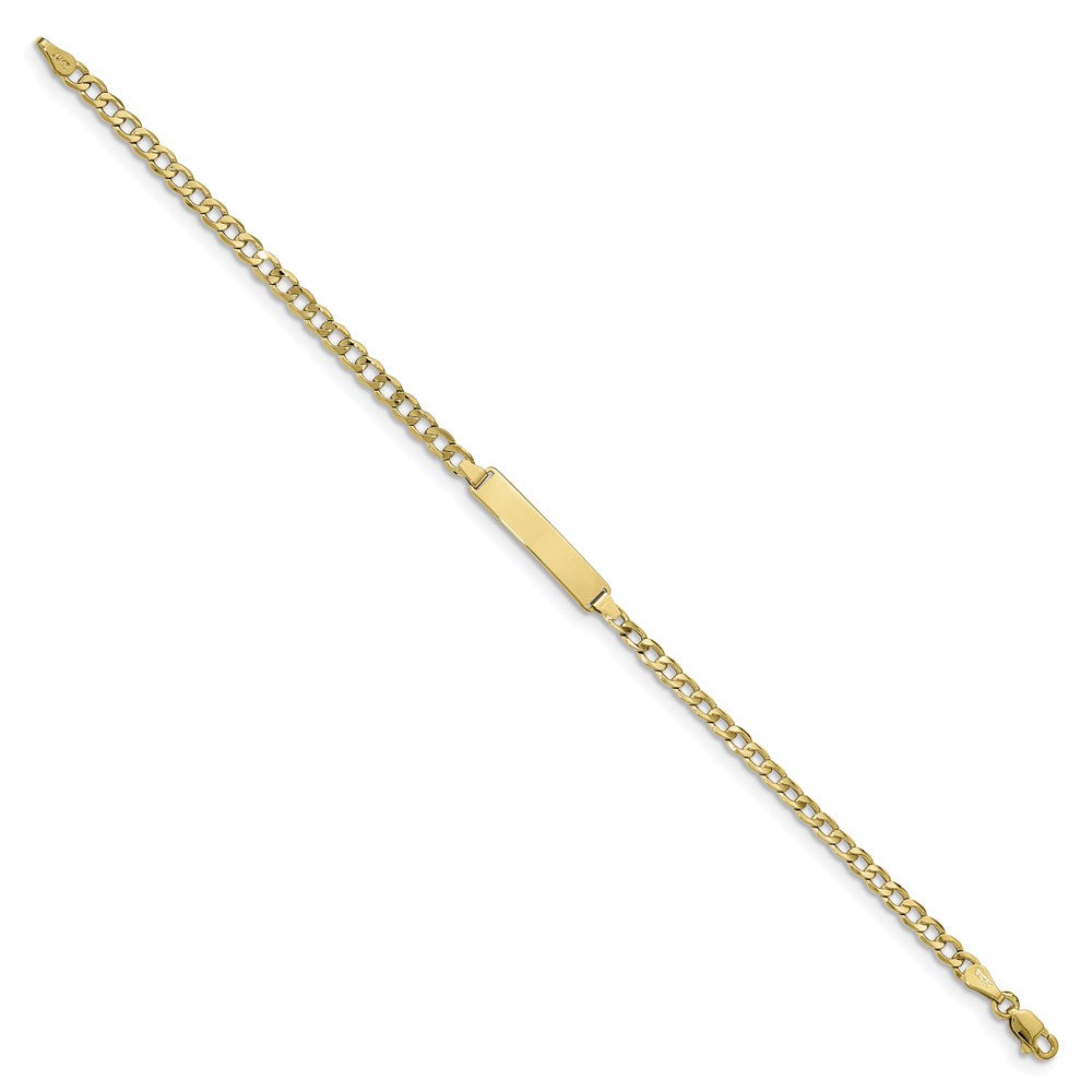 10k Semi-solid Curb Link ID Bracelet