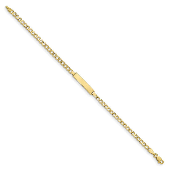 10k Semi-solid Curb Link ID Bracelet