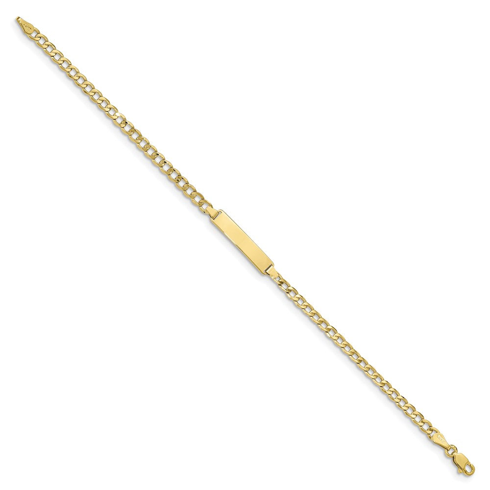 10k Semi-solid Curb Link ID Bracelet