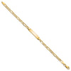 10k Polished Semi-Solid Chain/Solid Plate Figaro Link 23x4mm Plate 7 inch ID Bracelet