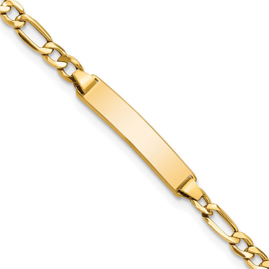 10k Semi-solid Figaro Link ID Bracelet