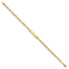 10k Polished Semi-Solid Chain/Solid Plate Figaro Link 23x4mm Plate 8 inch ID Bracelet