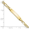 10k Polished Semi-Solid Chain/Solid Plate Figaro Link 23x4mm Plate 8 inch ID Bracelet
