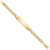 10k Polished Semi-Solid Chain/Solid Plate Curb Link 37x10mm Plate 8 inch ID Bracelet