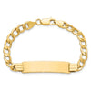 10k Polished Semi-Solid Chain/Solid Plate Curb Link 37x10mm Plate 8 inch ID Bracelet
