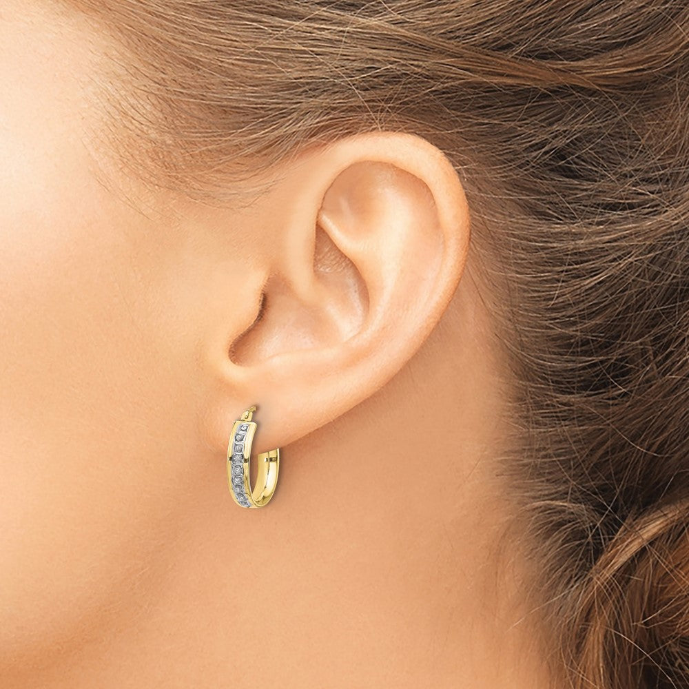 Gold Diamond Fascination Hoop Earrings