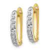 Gold Diamond Fascination Hinged Hoop Earrings