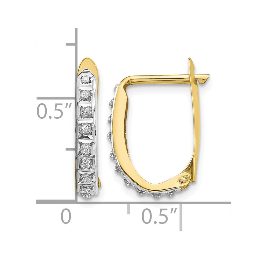 Gold Diamond Fascination Hinged Hoop Earrings