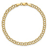 10k 4mm Hollow Double Link 7 inch Charm Bracelet