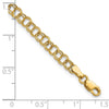 10k 4mm Hollow Double Link 7 inch Charm Bracelet