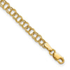 10k 4mm Hollow Double Link 8 inch Charm Bracelet